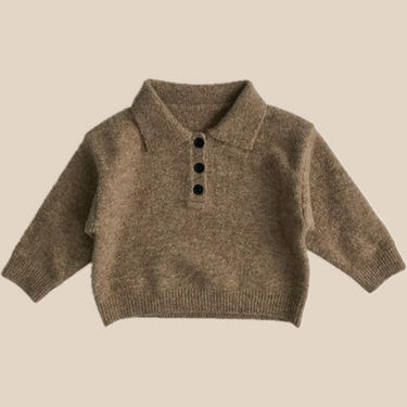 Lange Katoenen Polo voor Kinderen van 1-7 Jaar – Beige/Bruin, Warm en Ademend, Perfect voor Koude Dagen 1